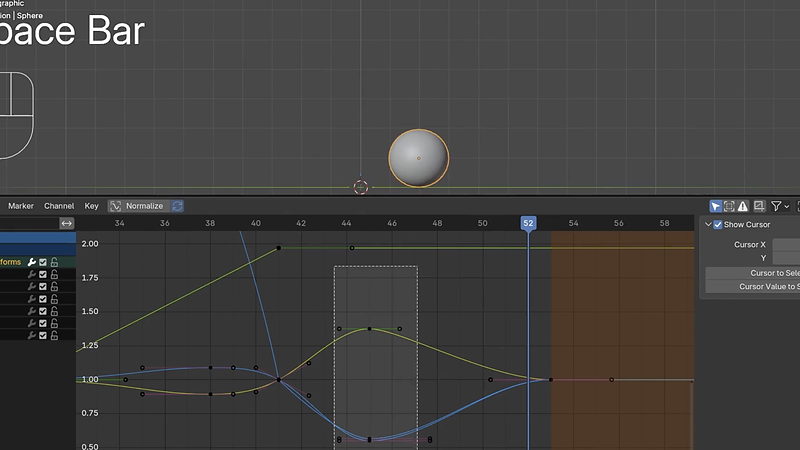 Shaping animation curves in the Graph Editor for squash and stretch