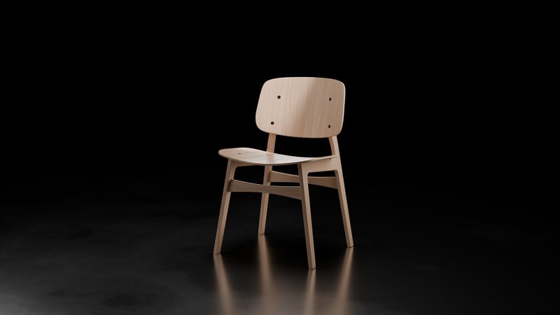 A simple chair used to demonstrate flat versus intentional lighting