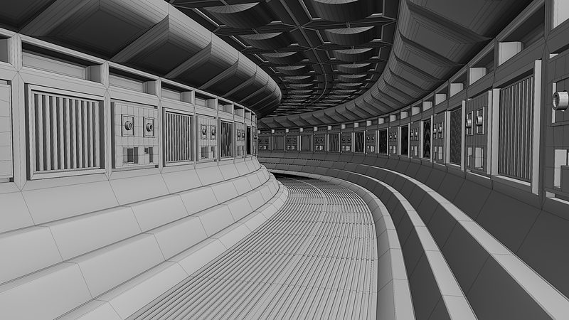 Sci-fi control panel built entirely from primitive shapes in Blender