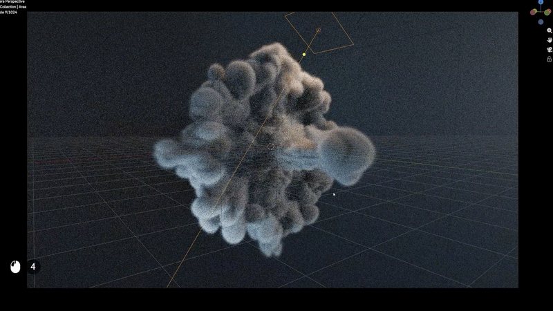 Smoke simulation billowing from a domain in Blender