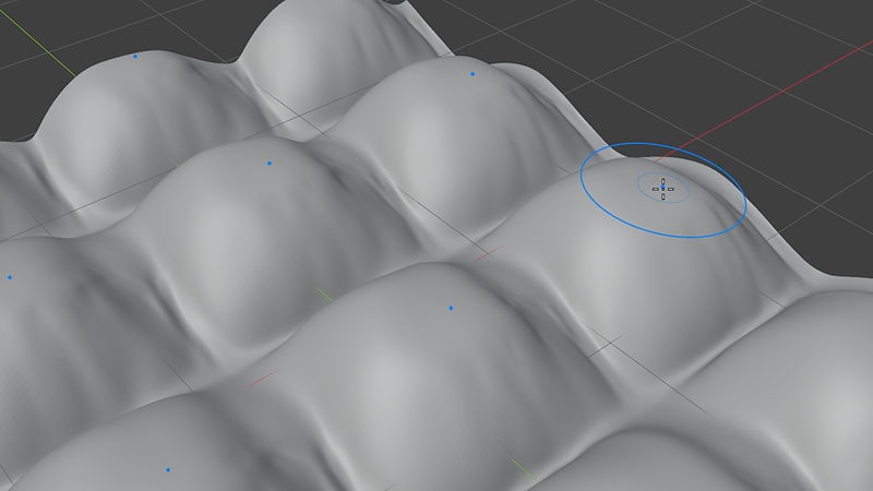 Brush strength and falloff practice on a subdivided test mesh