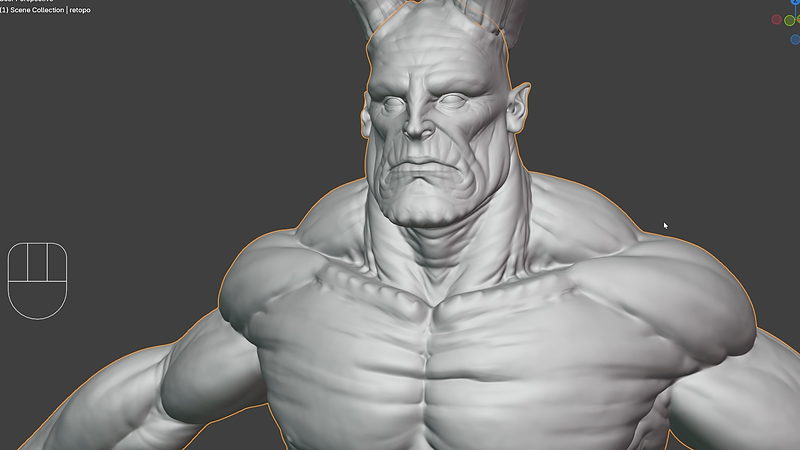 Professional retopology workflow demonstrated on a character bust