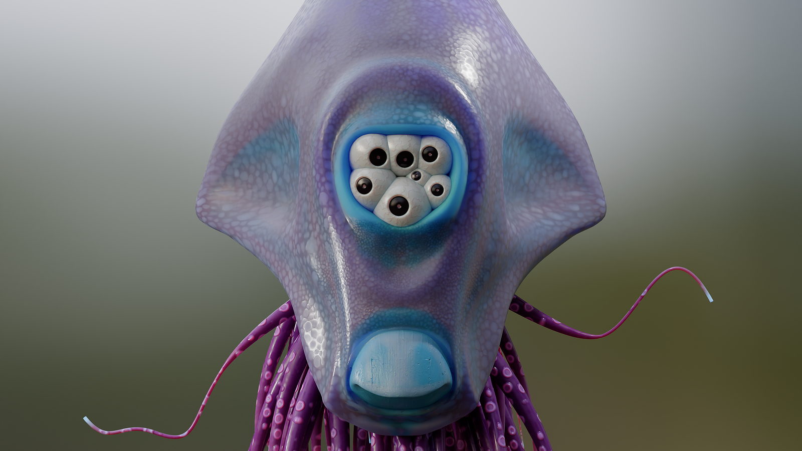 A textured character from the Texturing course